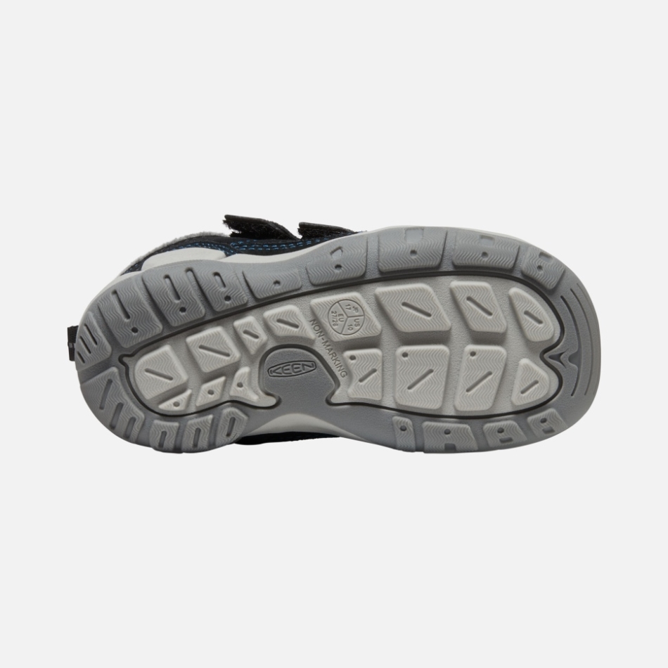 ブラック ミコノス ブルー キーン リトル キッズ ノッチ ダブル ストラップ チャッカ