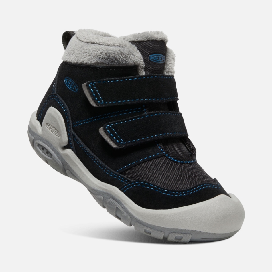 ブラック ミコノス ブルー キーン リトル キッズ ノッチ ダブル ストラップ チャッカ