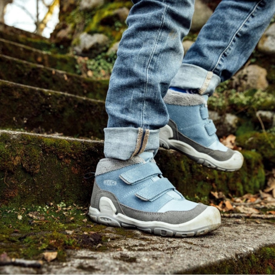 ブラック ミコノス ブルー キーン リトル キッズ ノッチ ダブル ストラップ チャッカ