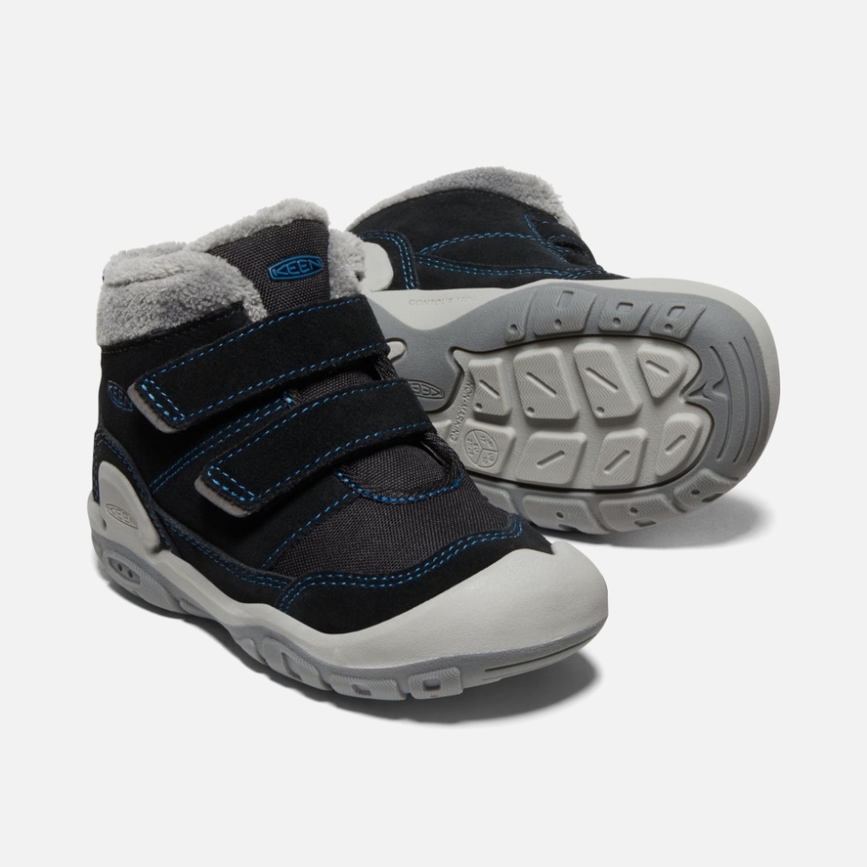 ブラック ミコノス ブルー キーン リトル キッズ ノッチ ダブル ストラップ チャッカ